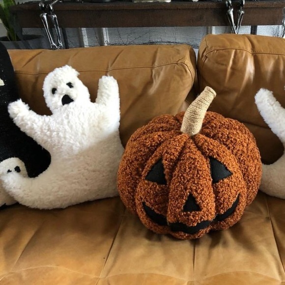 Pottery Barn Cuddly and Cute Spooktastic Jack-O-Lantern Pumpkin Pillow 🎃… - Picture 15 of 16